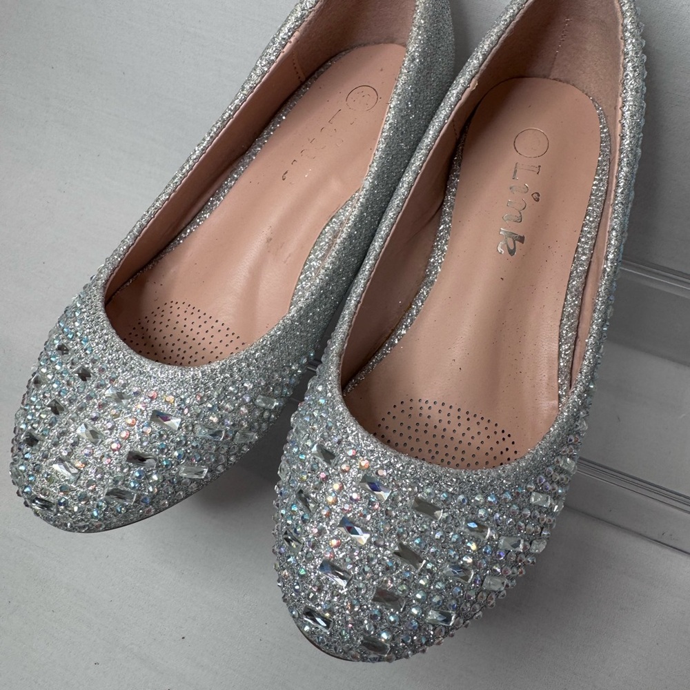 Christmas Elegant Silver Glitter Wedges